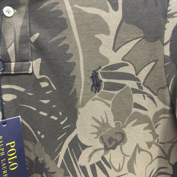 Polo Ralph Lauren Men's Small Classic Fit Palm-Camo Mesh Short Sleeve Polo Shirt - Picture 4 of 10